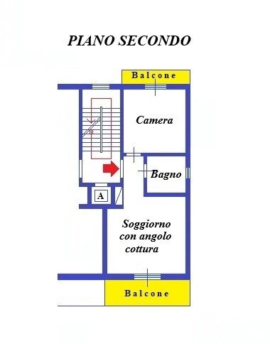 Planimetria a colori.jpg - Bilocale Via Imperia, Civezza - planimetria 1
