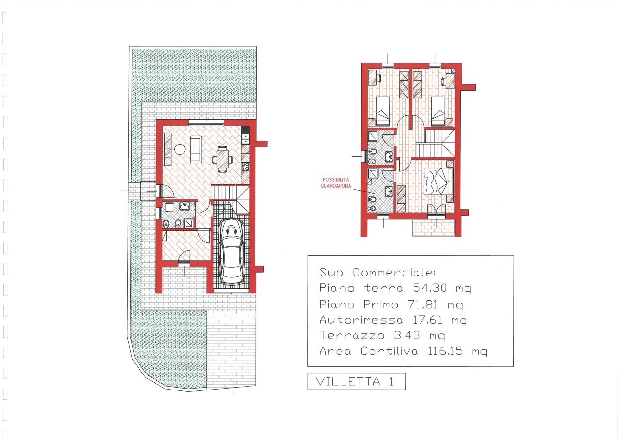 pianta villetta 1.jpg - Villa a Schiera Reggio nell'Emilia - foto 2