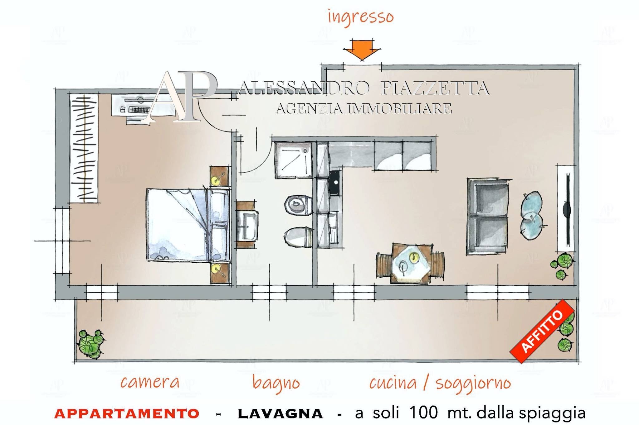 Two-room apartment Lavagna - floor plans 1