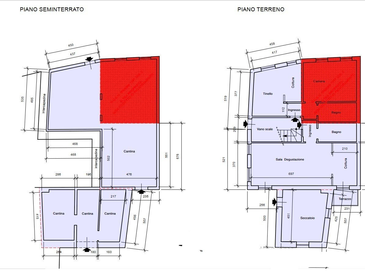 1.jpg - Independent house at auction Via Caregli snc, Borzonasca - floor plans 1