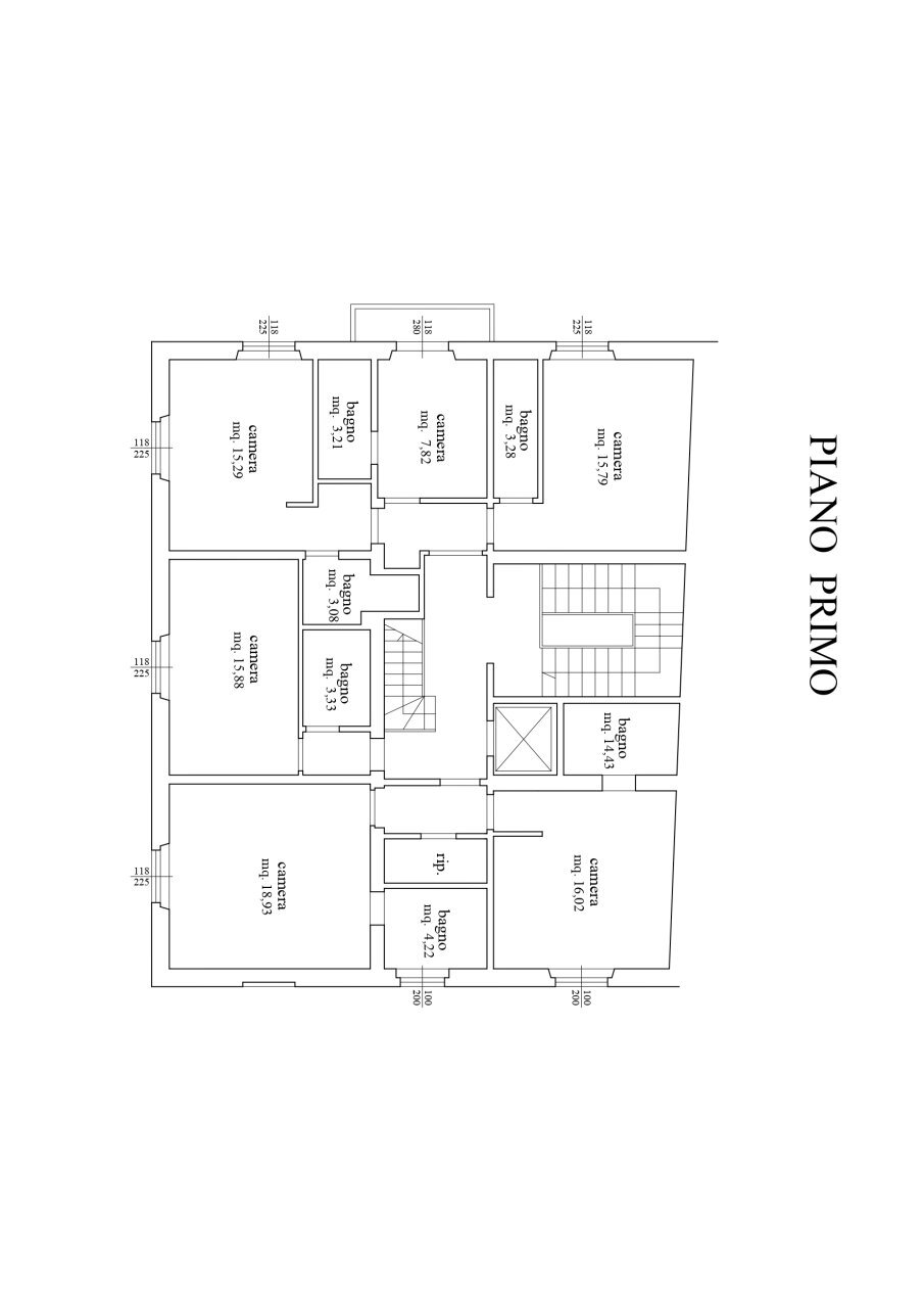 piano primo.jpg - Albergo - Struttura ricettiva Piazza Ferrucci, Firenze - planimetria 1