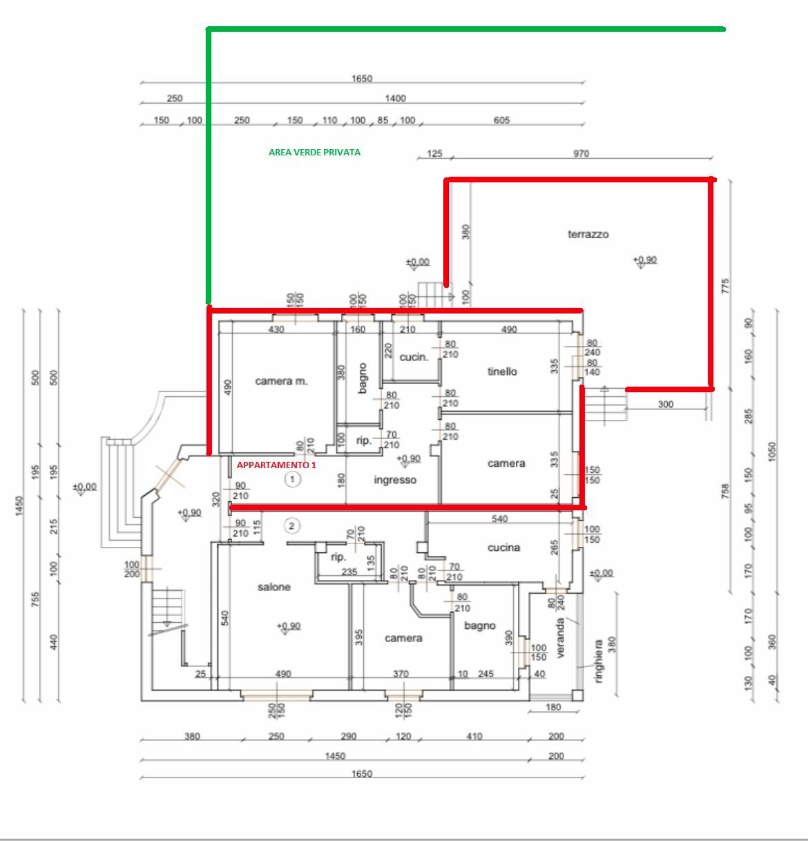 Quadrilocale Rivalta di Torino - planimetria 1