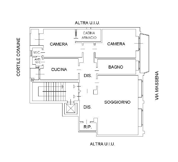 Quadrilocale Via Massena, 87, Torino - planimetria 1
