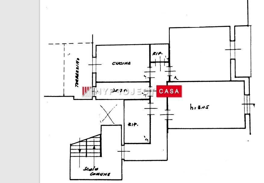 Trilocale Via Carmine, Martina Franca - planimetria 1