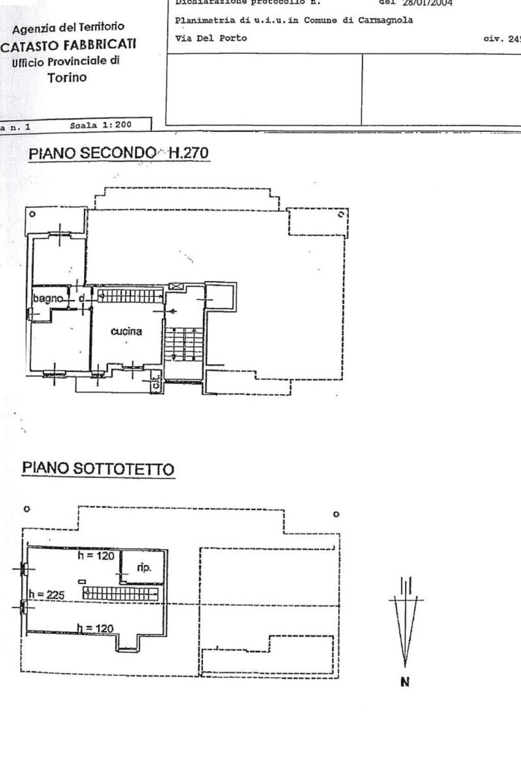 Three-room apartment via del Porto, 249, Carmagnola - floor plans 1