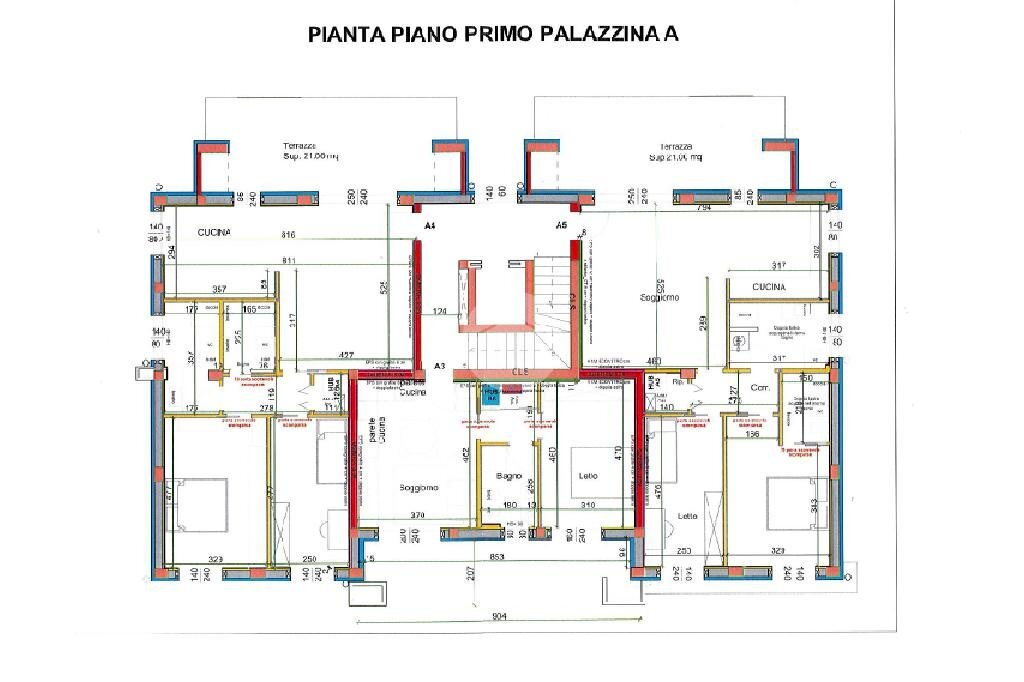 Four-room apartment Largo alberazza, Sorbolo Mezzani - floor plans 1