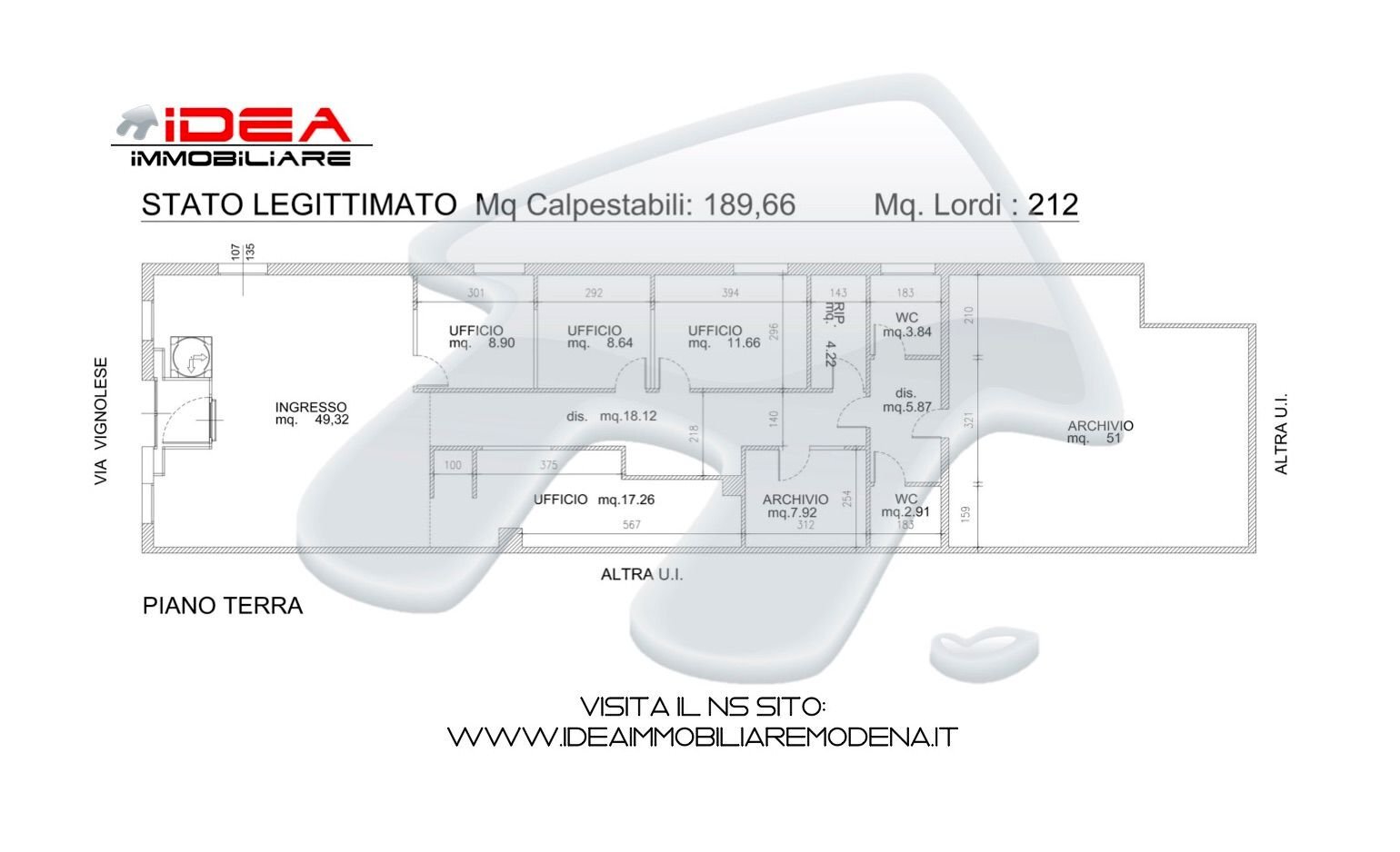 Negozio strada Vignolese, 1336A, Modena - planimetria 1