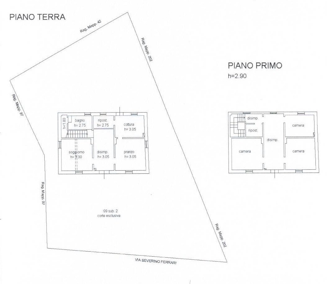 Independent house via Severino Ferrari, 72, hamlet San Pietro Capofiume, Molinella - floor plans 1