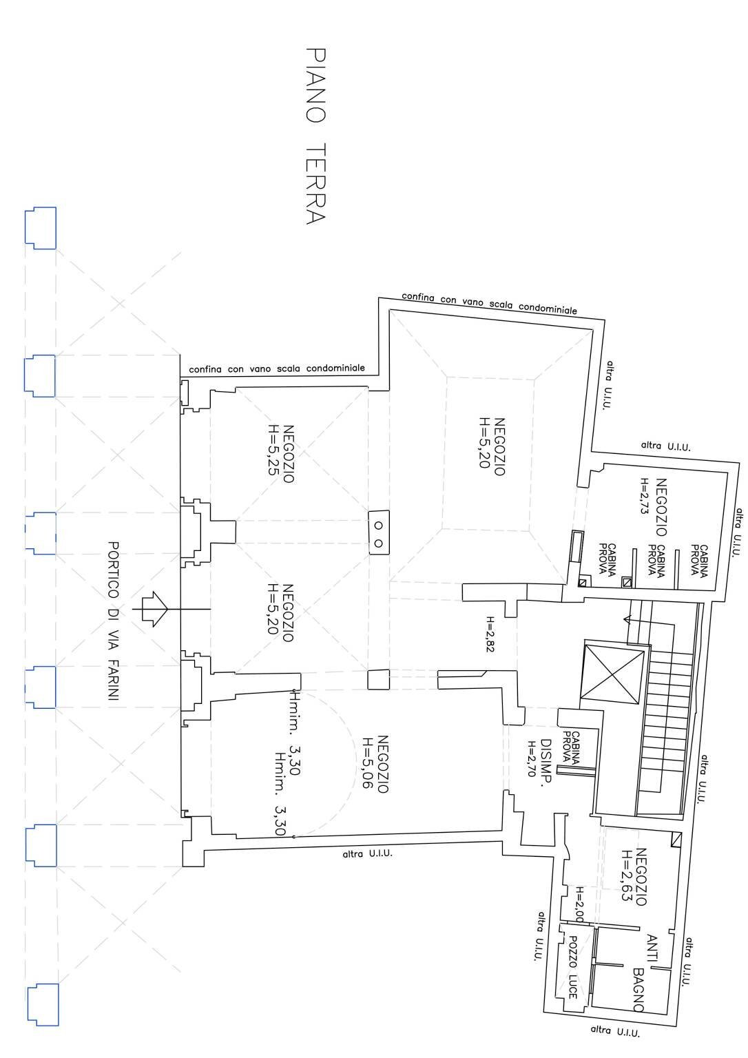 Shop via Luigi Carlo Farini, Bologna (neighborhood Centro Storico) - floor plans 1