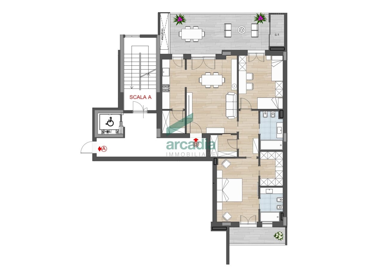 Planimetria - Three-room apartment Via Giuseppe Sangiorgi 3, Bari - floor plans 1