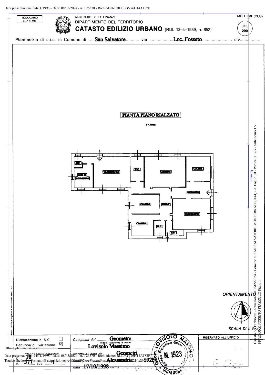Villa Frazione Fossetto, 74, San Salvatore Monferrato - floor plans 1