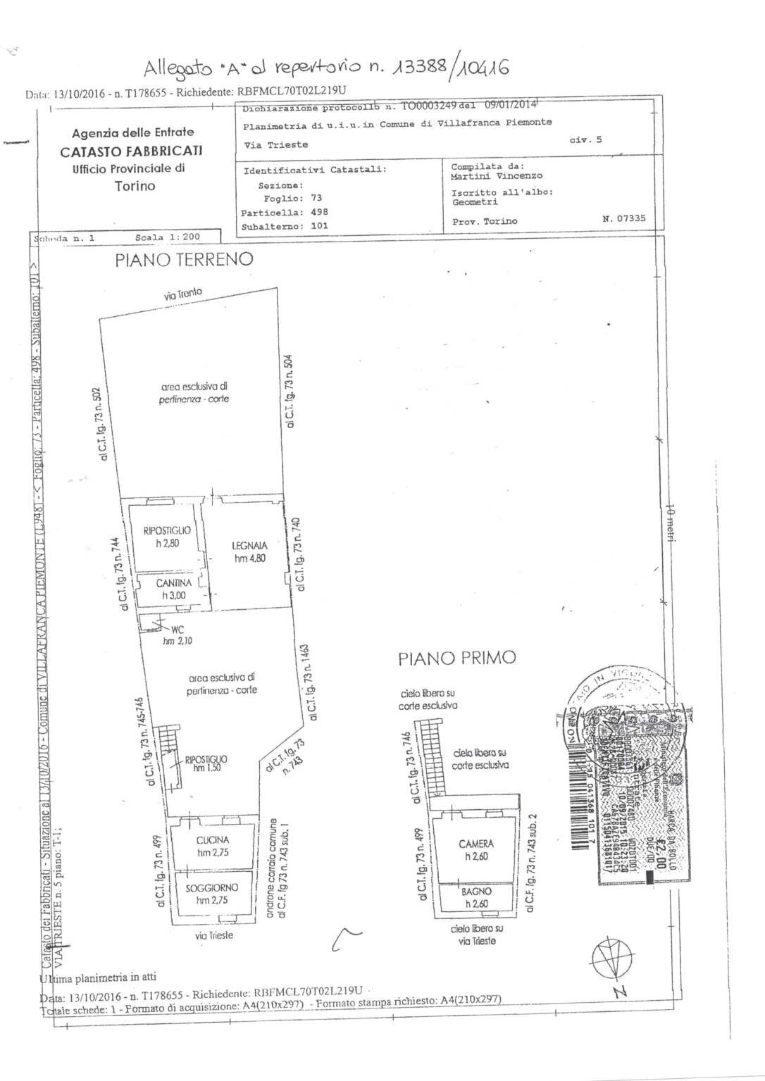 Rustico via Trieste, 5, Villafranca Piemonte - planimetria 1