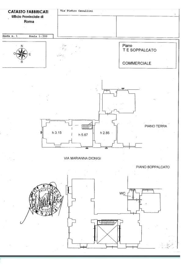 Negozio via Pietro Cavallini, Roma - planimetria 1