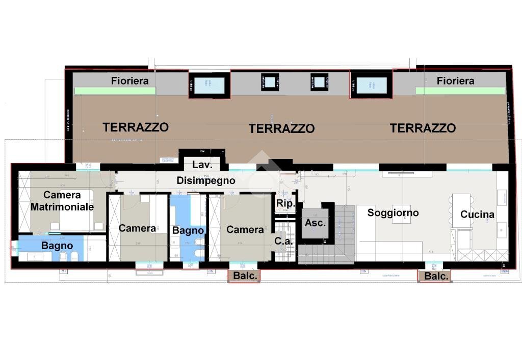 Attic Via XX Settembre, Carugate - floor plans 1