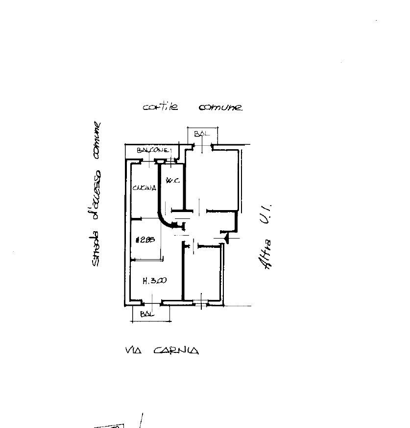 Three-room apartment via Carnia, 71, Varese - floor plans 1