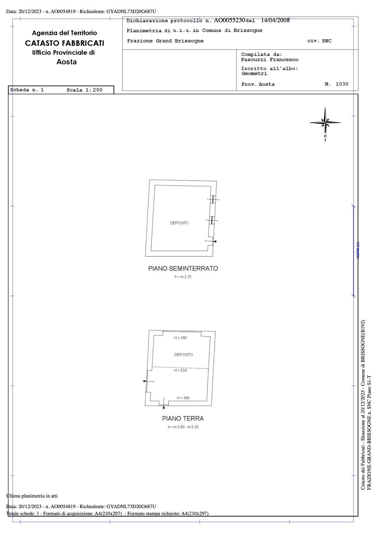 Rustic Frazione Grand Brissogne, Brissogne - floor plans 1