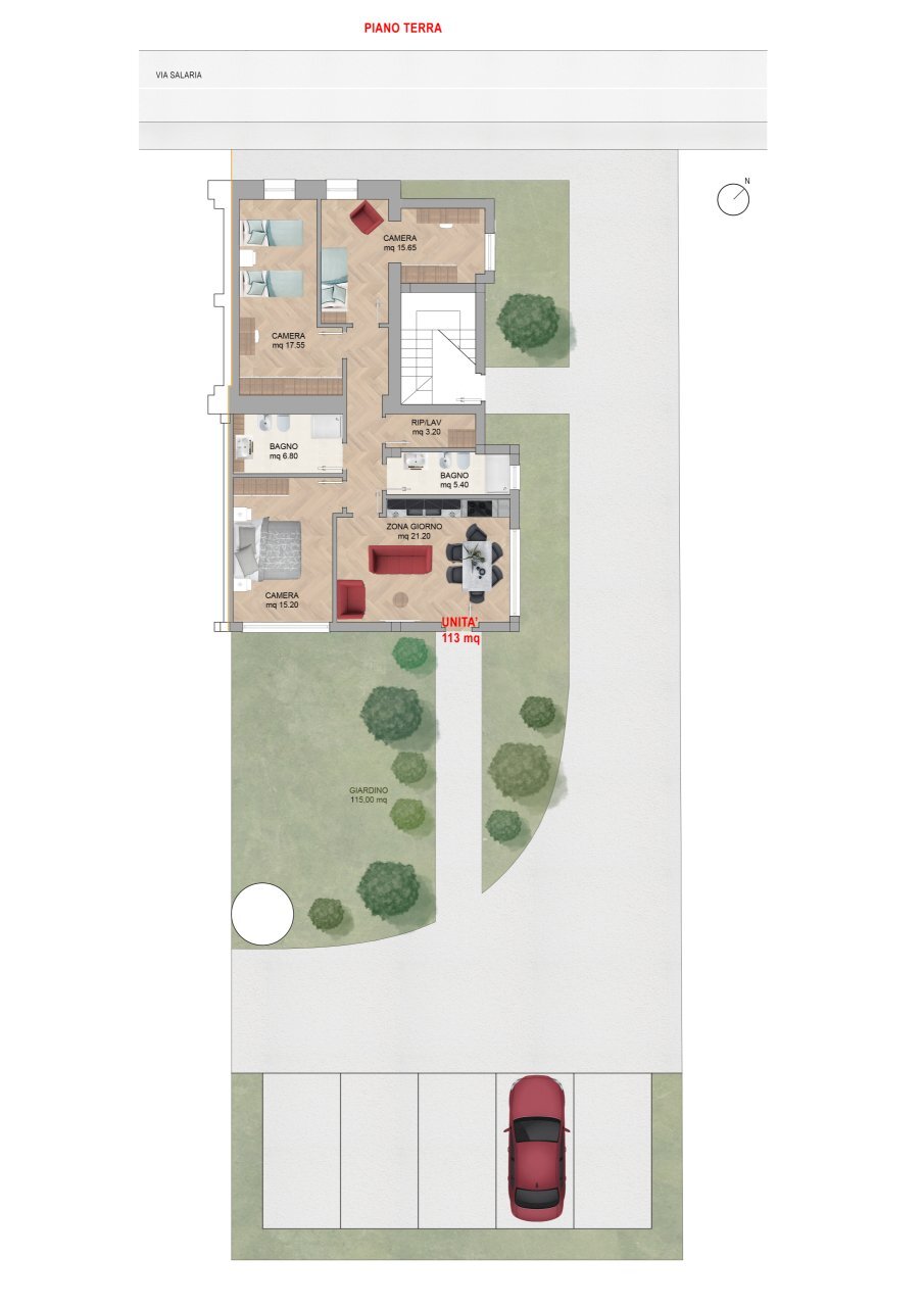Appartamento piano terra - Apartment Via Salaria 54, Monsampolo del Tronto - floor plans 1