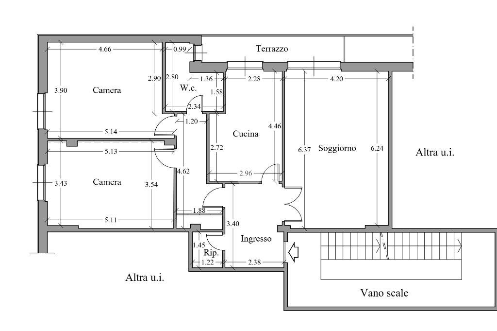 Quadrilocale Corso buenos aires, Chiavari - planimetria 1