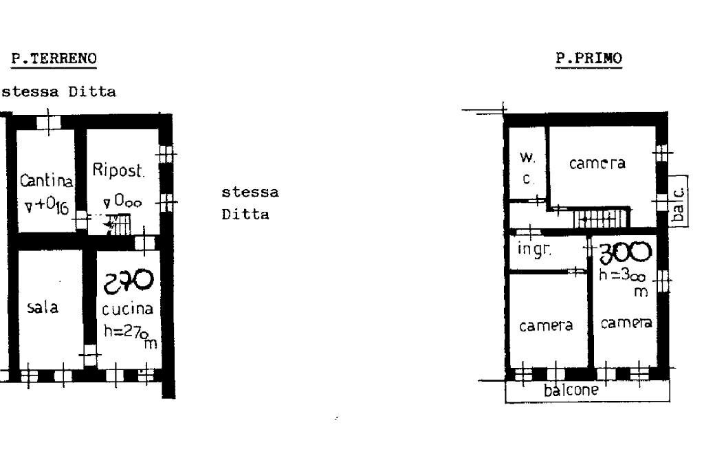 Semi-detached house Via Ghetto, San Francesco al Campo - floor plans 1
