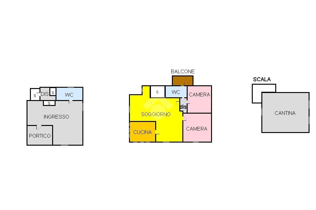 Portion of a house Via Buttigliera, Riva Presso Chieri - floor plans 1