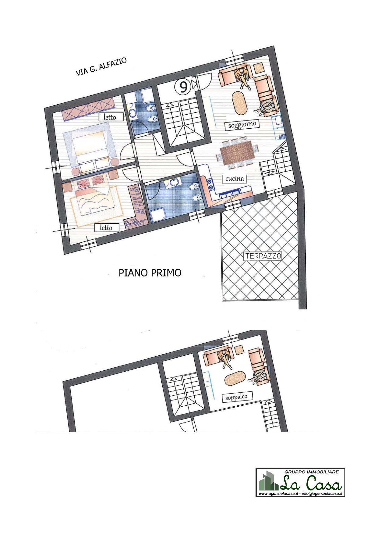 plan - Quadrilocale piazza Italia, Poirino - planimetria 1