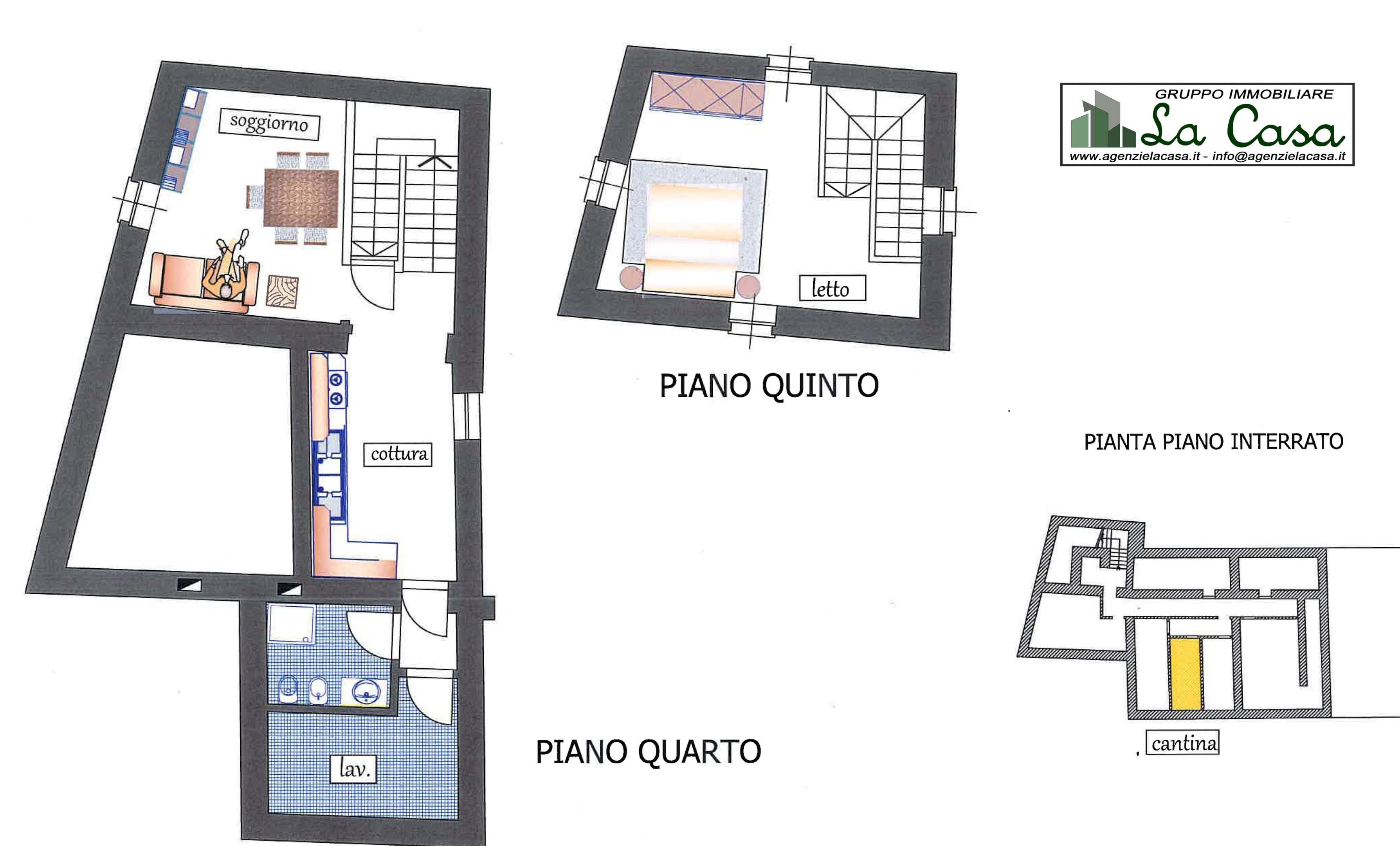 plan - Three-room apartment piazza Italia, Poirino - floor plans 1