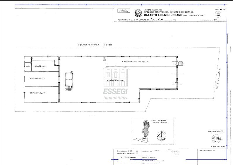 Planimetria capannone.png - Locale Commerciale Traversa I Via delle Fornacette 109, Lucca - planimetria 1