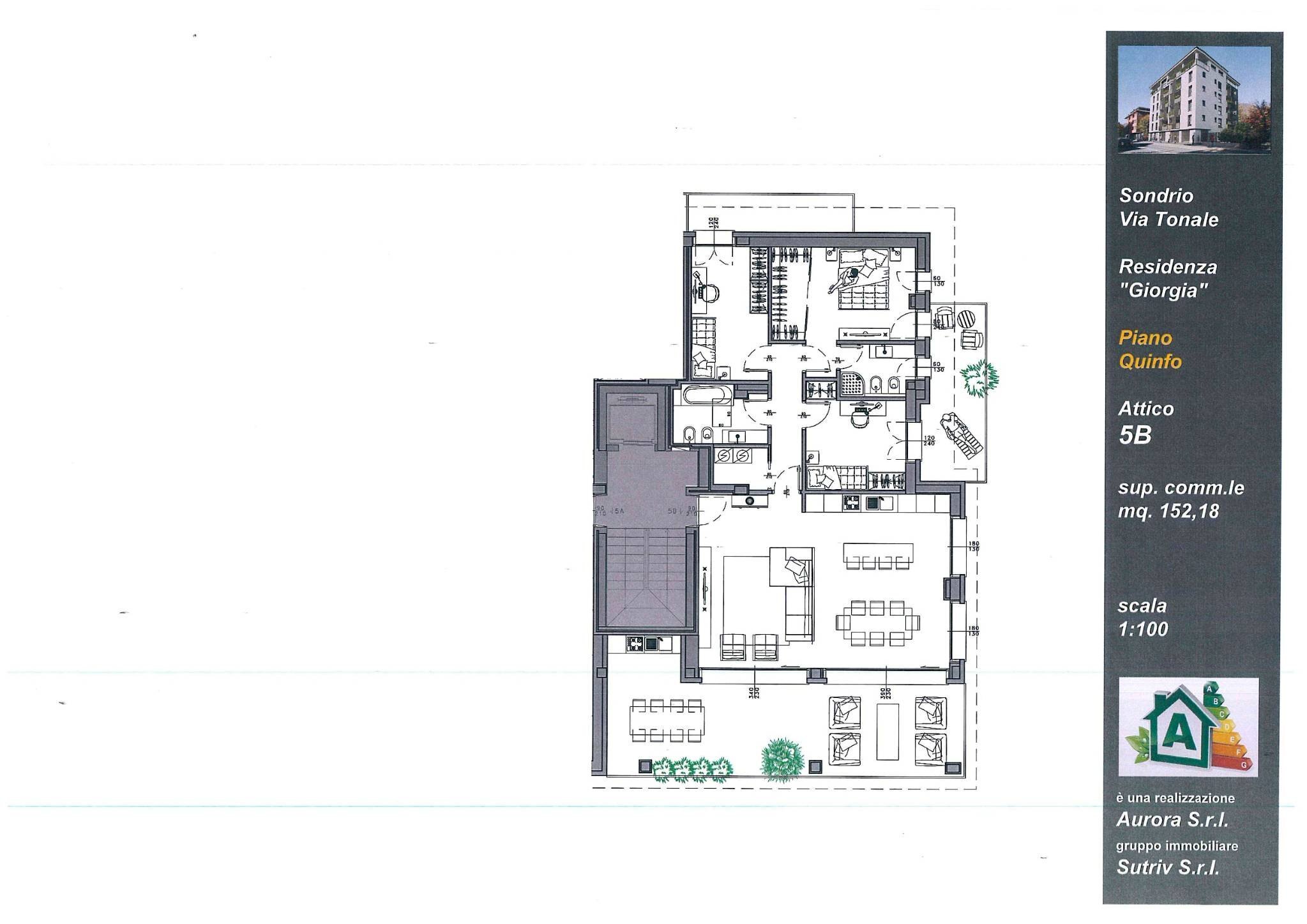 Attico via Tonale, 5, Sondrio - planimetria 1