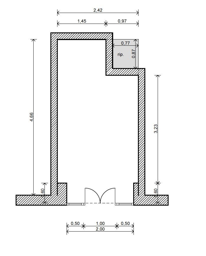 Negozio VIA D'AZEGLIO, Bologna (zona Centro Storico) - planimetria 1