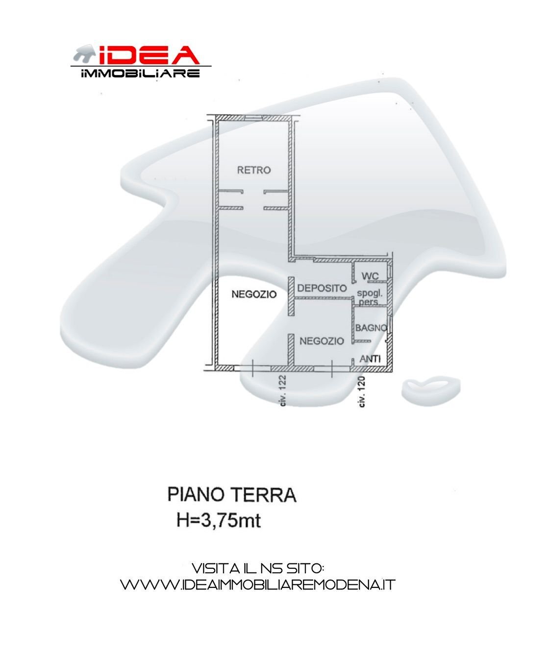 Negozio via Paolo Ferrari, Modena - planimetria 1