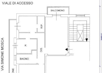 planimetria - Trilocale via  Simone Mosca, Roma - foto 20
