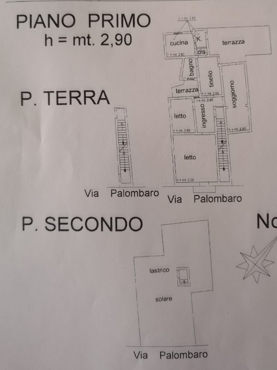 Quadrilocale via Palombaro, Novoli - planimetria 1