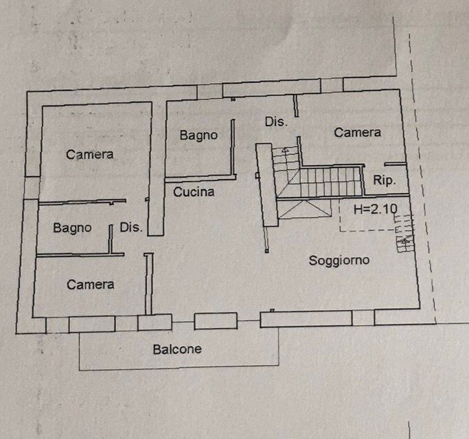 Planimetria - Four-room apartment via Corrado e Giulio Venini 29, Porlezza - photo 2