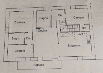 Planimetria - Four-room apartment via Corrado e Giulio Venini 29, Porlezza - photo 2