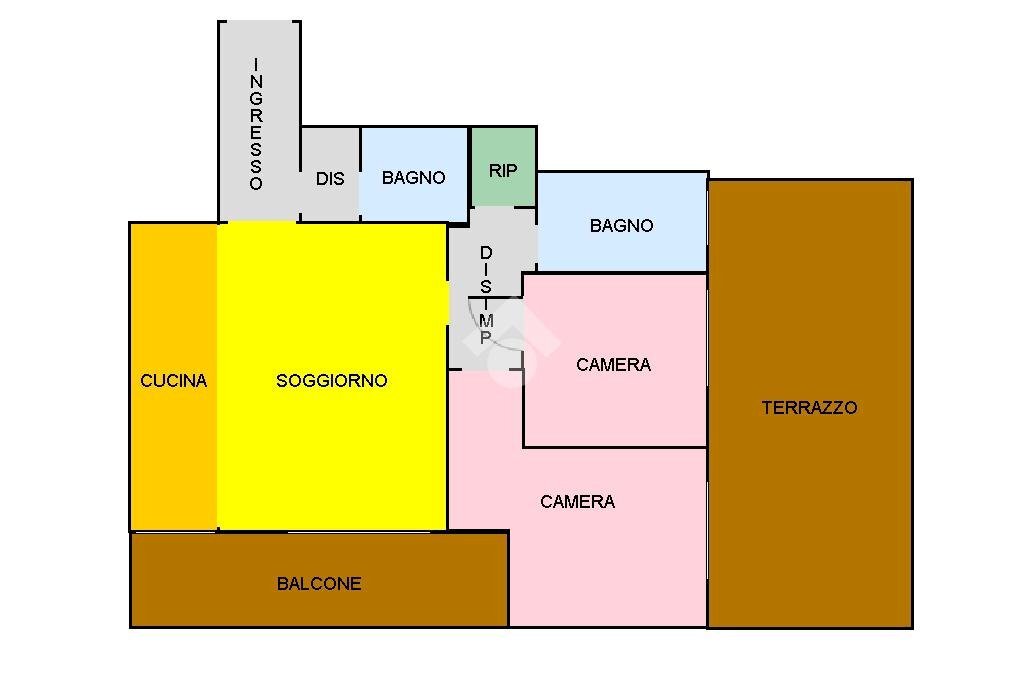 Three-room apartment via martiri della libertà, Melegnano - floor plans 1