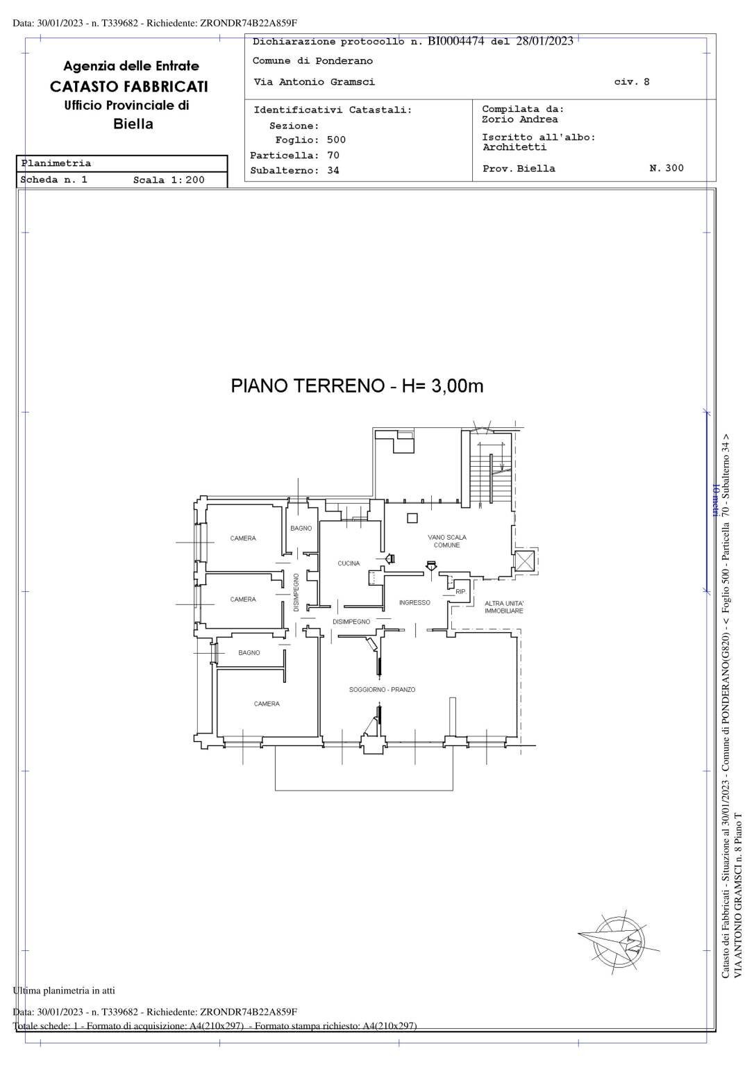 Apartment via Antonio Gramsci, 8, Ponderano - floor plans 1