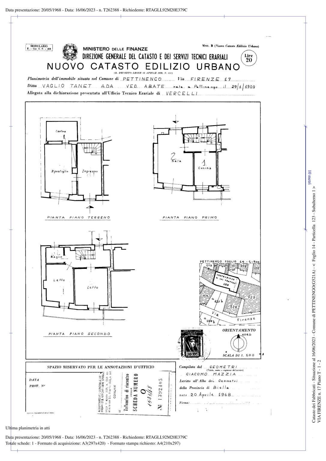 Terraced Villa via Firenze, 17, Pettinengo - floor plans 1