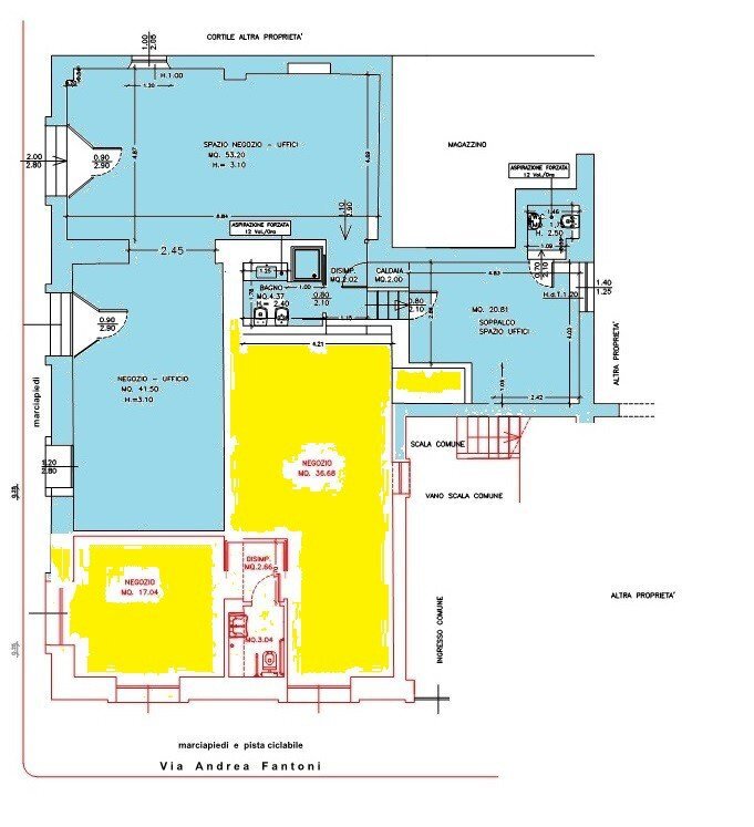 Shop via Andrea Moretti, Bergamo - floor plans 1