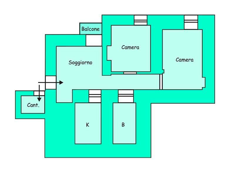Trilocale via Roma, 7A, Apricale - planimetria 1