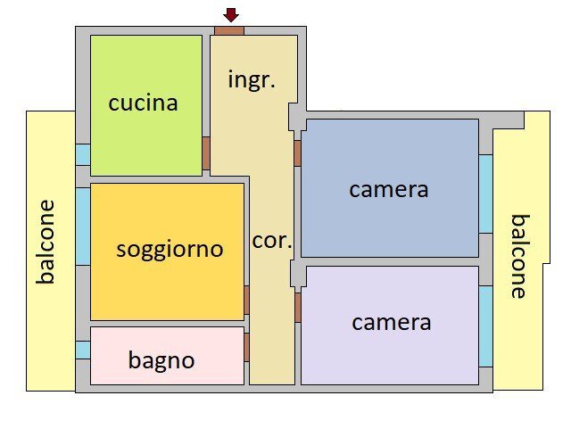 Trilocale via Don Bosco, Vallecrosia - planimetria 1