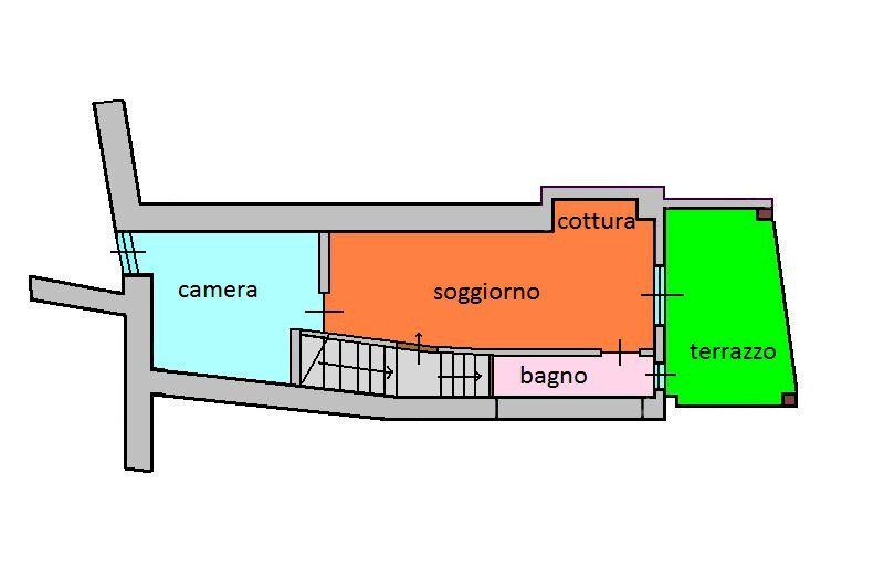 Trilocale via Ponte, 7, Pigna - planimetria 1