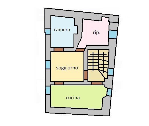Casa indipendente Frazione Suseneo Chiesa, 705, Soldano - planimetria 1