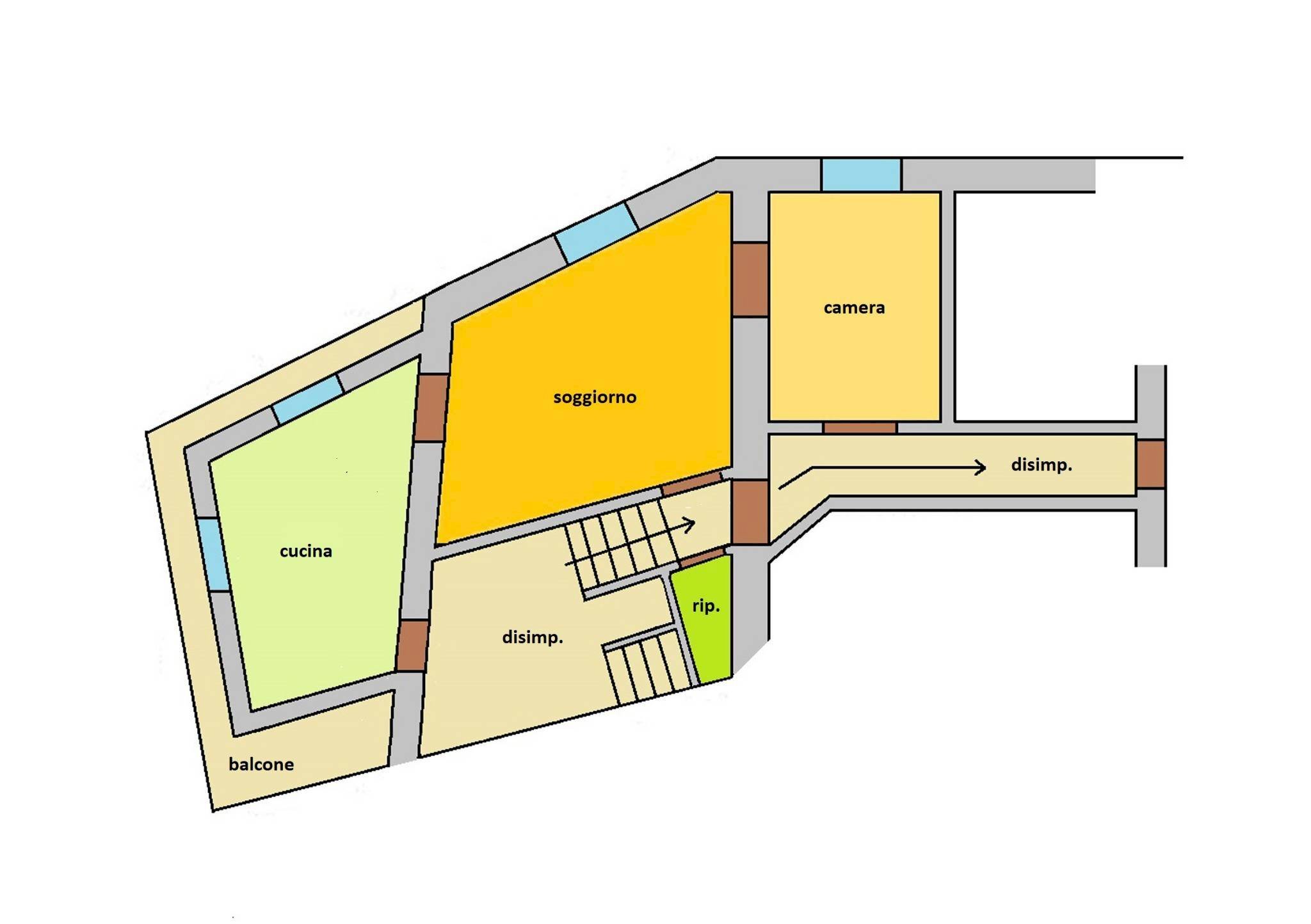 Appartamento via San Rocco, 11, Pigna - planimetria 1