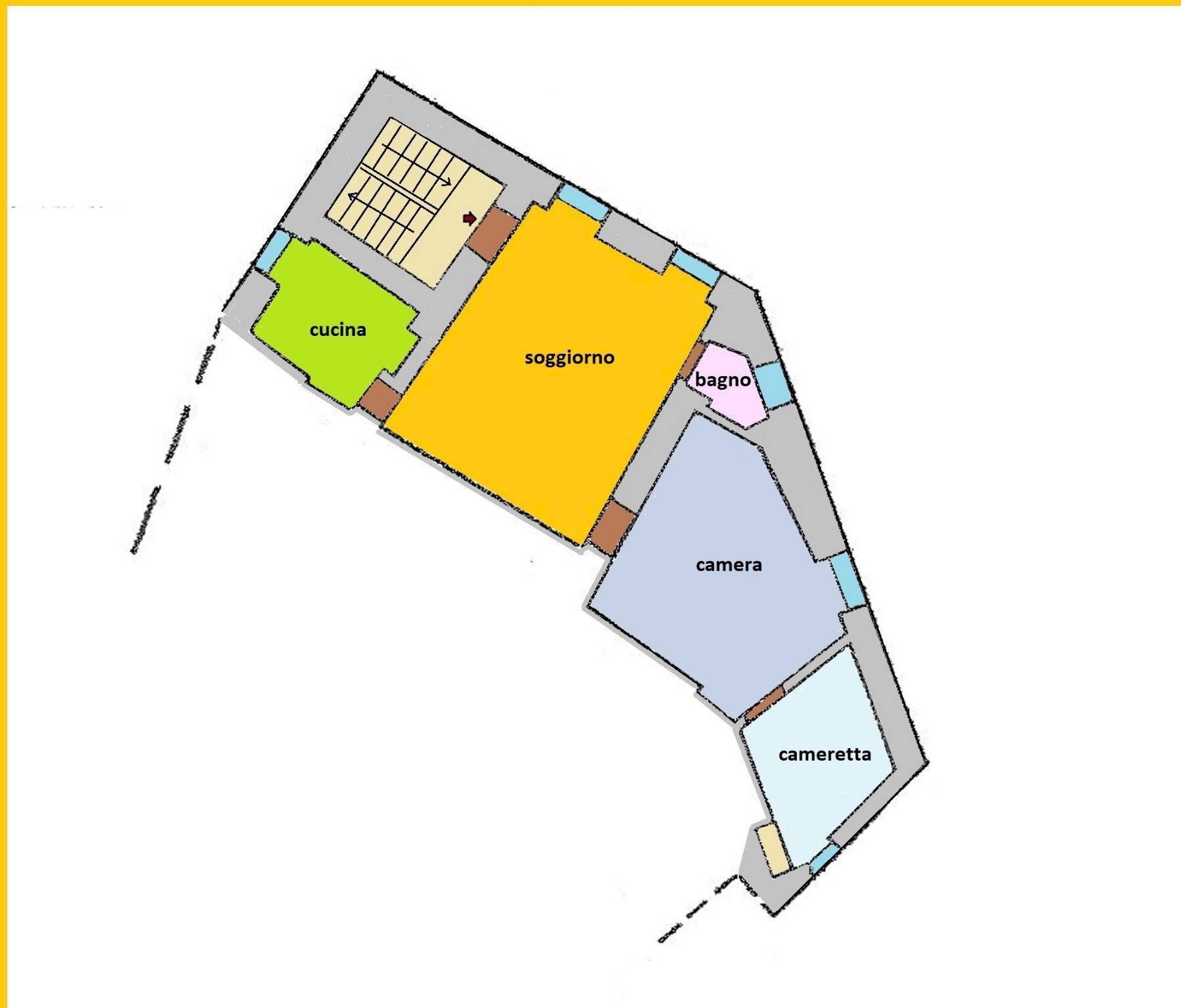 Trilocale piazza Giuseppe Mazzini, San Biagio della Cima - planimetria 1