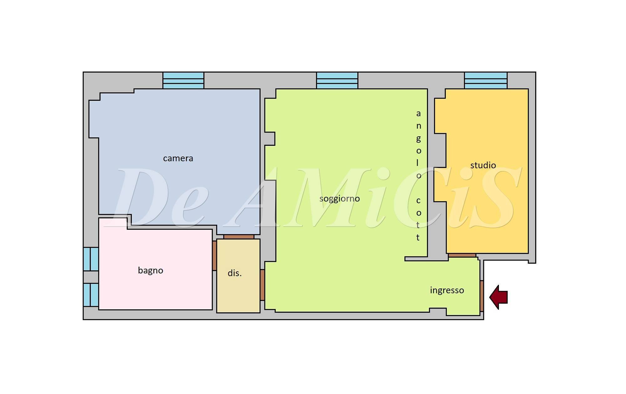 Trilocale via Vittorio Emanuele II, Bordighera - planimetria 1