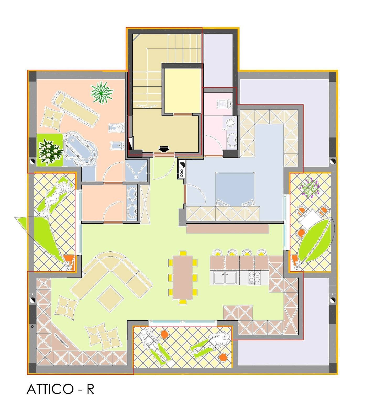 Attico via degli Amici, Bordighera - planimetria 1