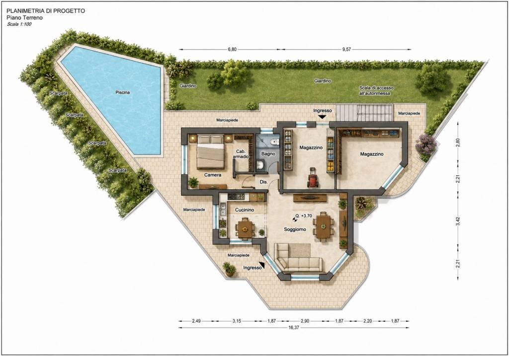 Planimetria - Terreno edificabile via Martinazzi, Camporosso - foto 2