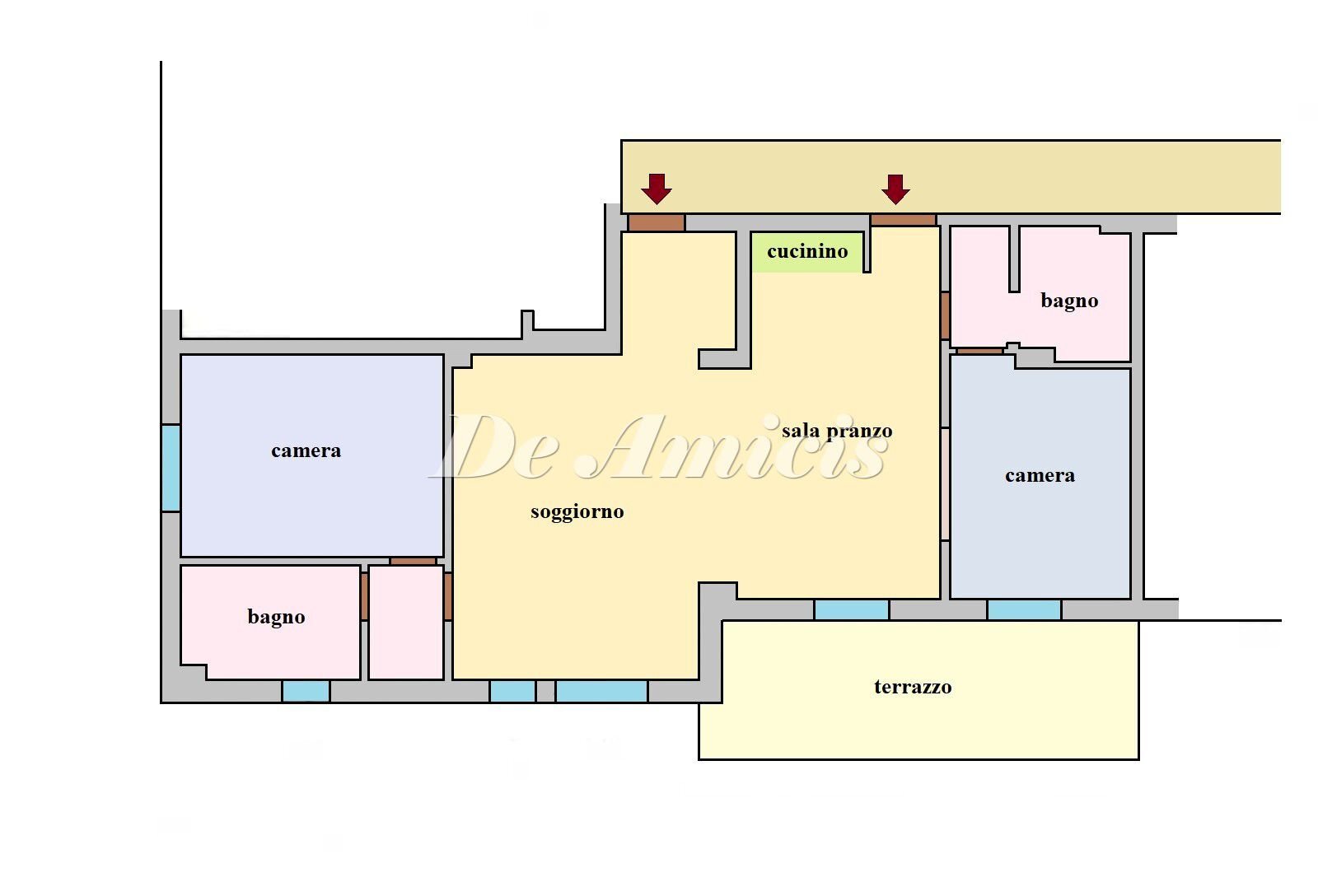 Three-room apartment via Gabriele D'Annunzio, 2-4, Imperia - floor plans 1