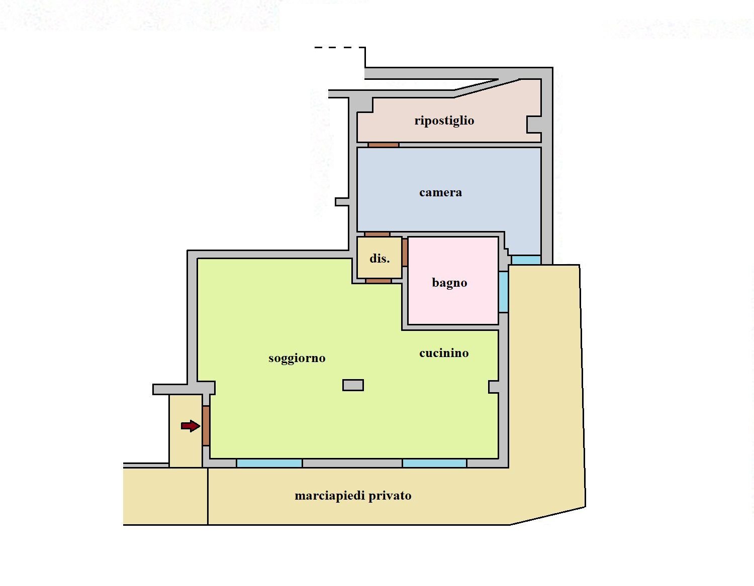 Bilocale Vallecrosia - planimetria 1
