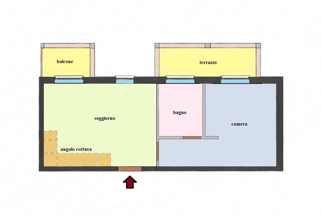 planimetria - Bilocale Vallecrosia - foto 3